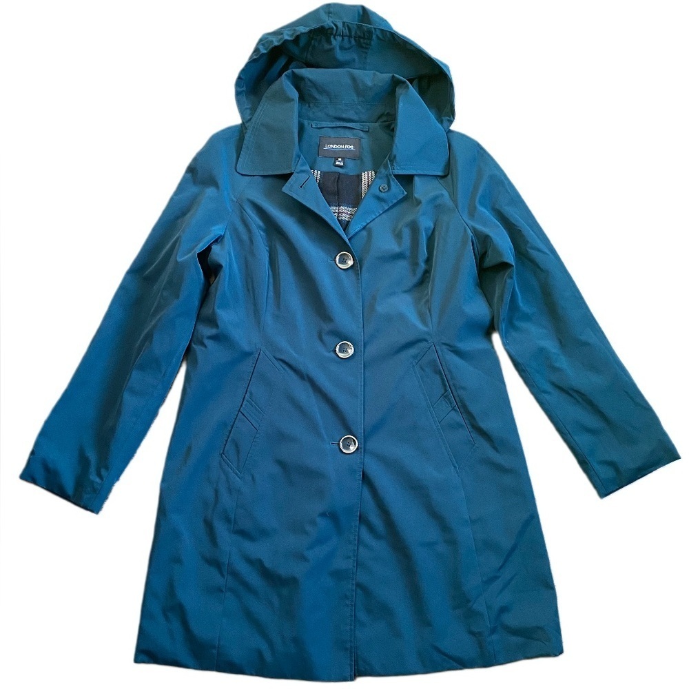 London Fog Women’s Removable Hooded Trench Rain Coat Size M